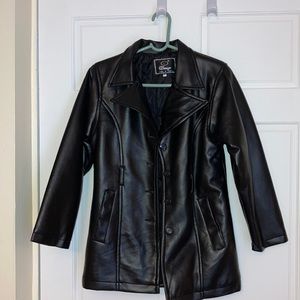 Leather look jacket with side pockets 27.5 length